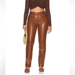 Good American Better Than Leather Good Icon in Burnt Caramel002 Size 6/28